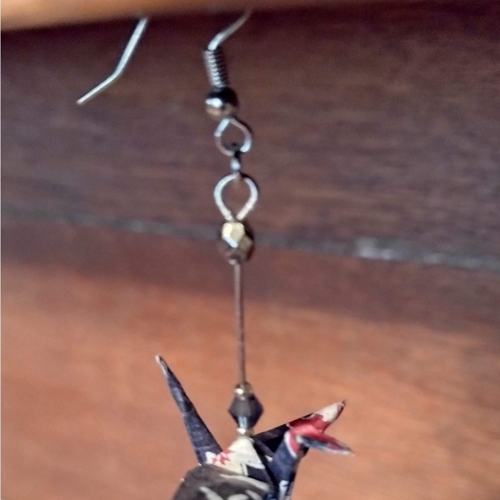 Artistic Origami Crane Earrings